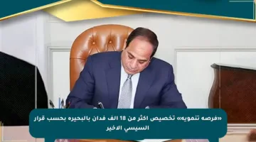 «فرصة تنموية» تخصيص أكثر من 18 ألف فدان بالبحيرة بحسب قرار السيسي الأخير
